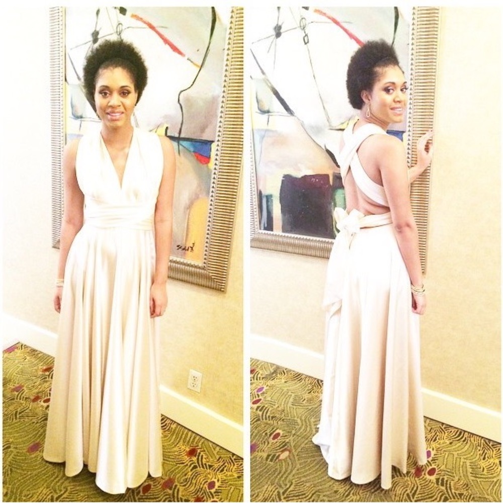JJ’s House Champagne color Maid of Honor, Brides Maid, Bridal, Gala  Gown